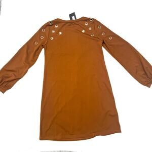 NWT Pantora Women’s Diane Grommet Mini Dress in Brown